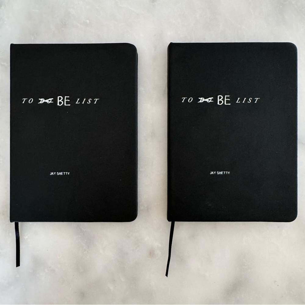 New. Two Jay Shetty “To Be List” notebooks- black